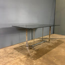 Merrow Associates Chrome & Glass Dining Table 'The Blumiein’ 167g By Richard Young Mid Century Vintage Retro MCM