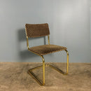 Six Marcel Breuer Cesca Brass Dining Chairs Mid Century Vintage Retro MCM
