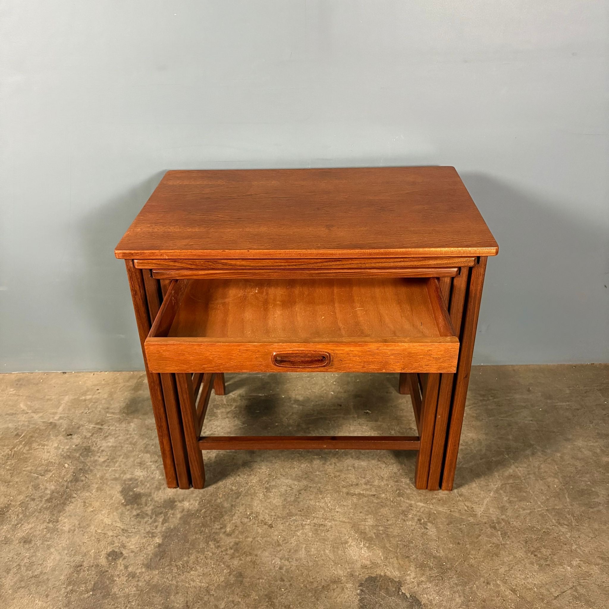 Danish Set Of Three Nest Of Tables Teak Mid Century Vintage Retro MCM