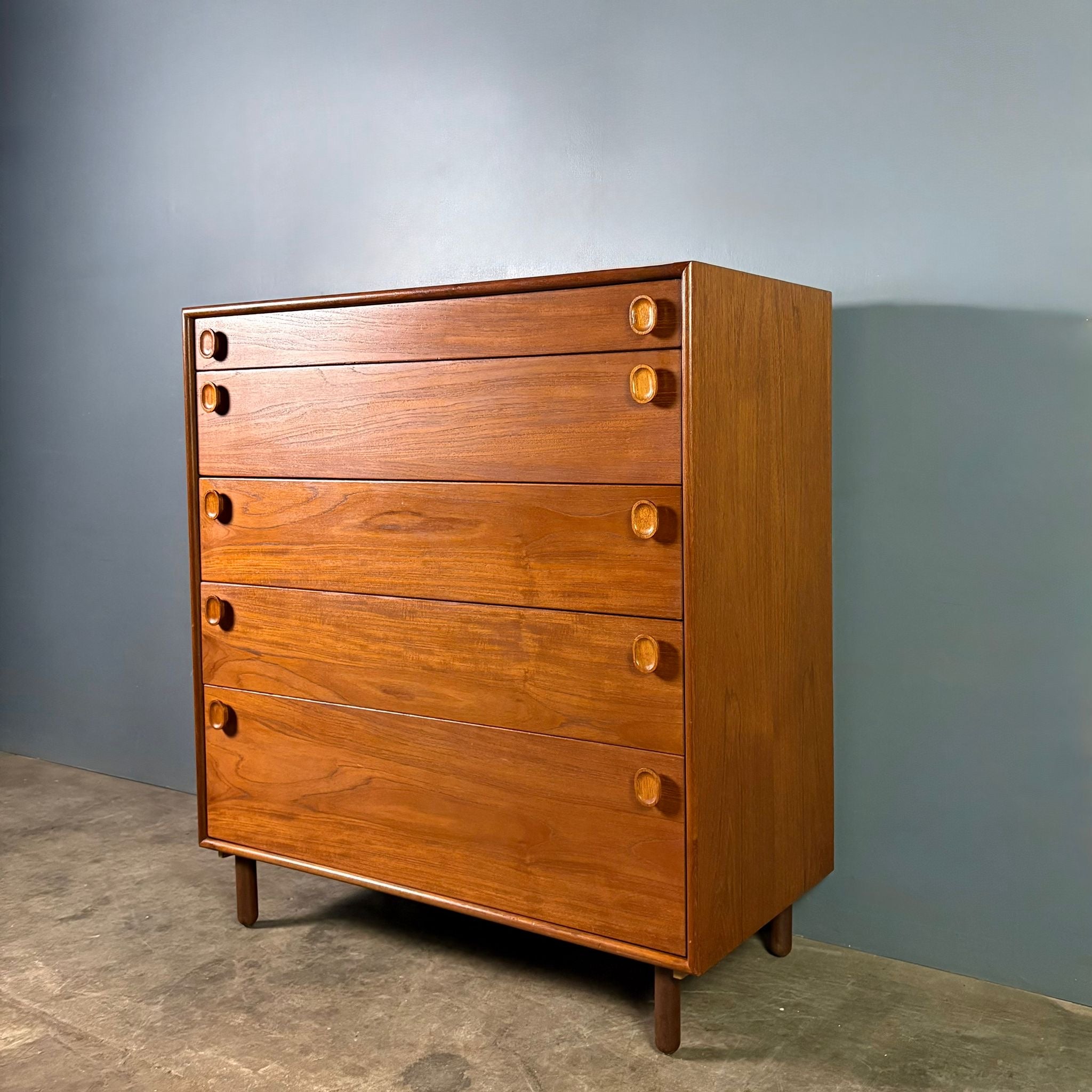 SOLD Mid Century Teak Chest Of Drawers/Tall Boy By Meredew Vintage Retro MCM