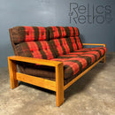 Three Seater Sofa Pine Mid Century Vintage Retro MCM