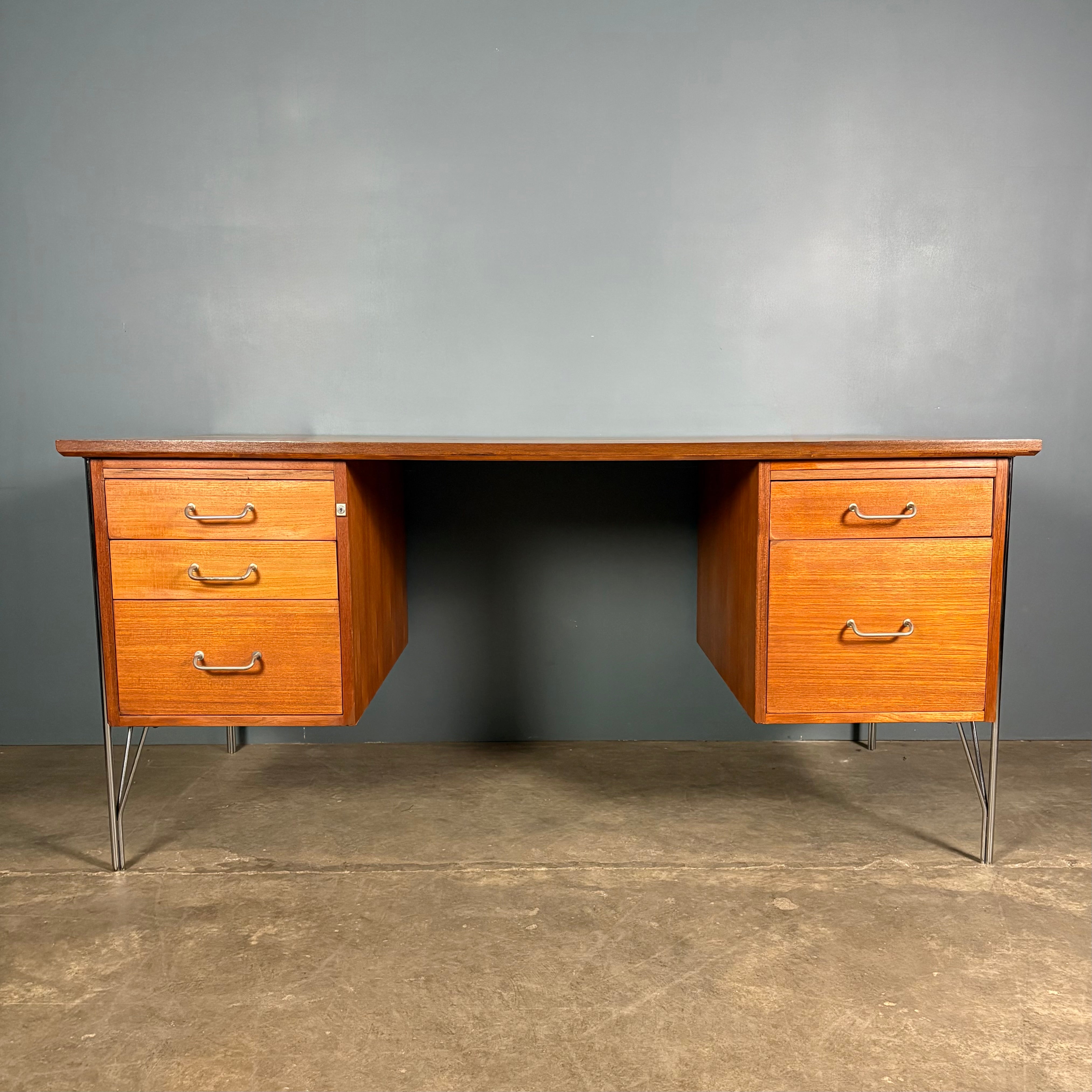 SOLD Danish Teak Desk Heinrich Roepstorff Danflex Mid Century Vintage Retro MCM