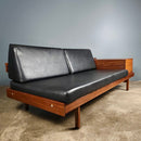 Guy Rogers 1970s Sofa Bed Mid Century Teak Black Vintage Retro MCM