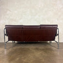 Mid Century Pieff Alpha Brown Leather Three Seater Sofa Vintage Retro MCM