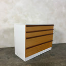 Pair Of Matching Chest Of Drawers White & Teak Mid Century Vintage Retro MCM