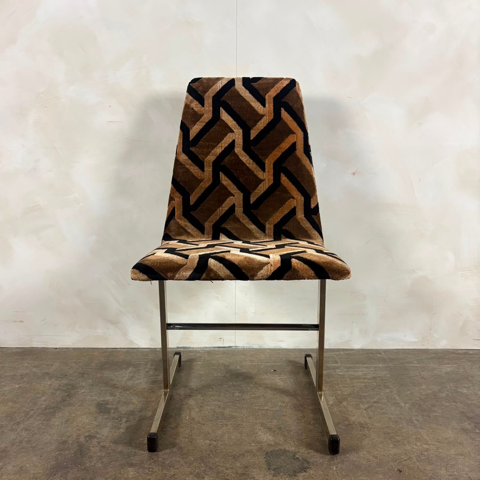 Four Mid Century Pieff Lisse Chrome Geometric Dining Chairs Vintage Retro MCM