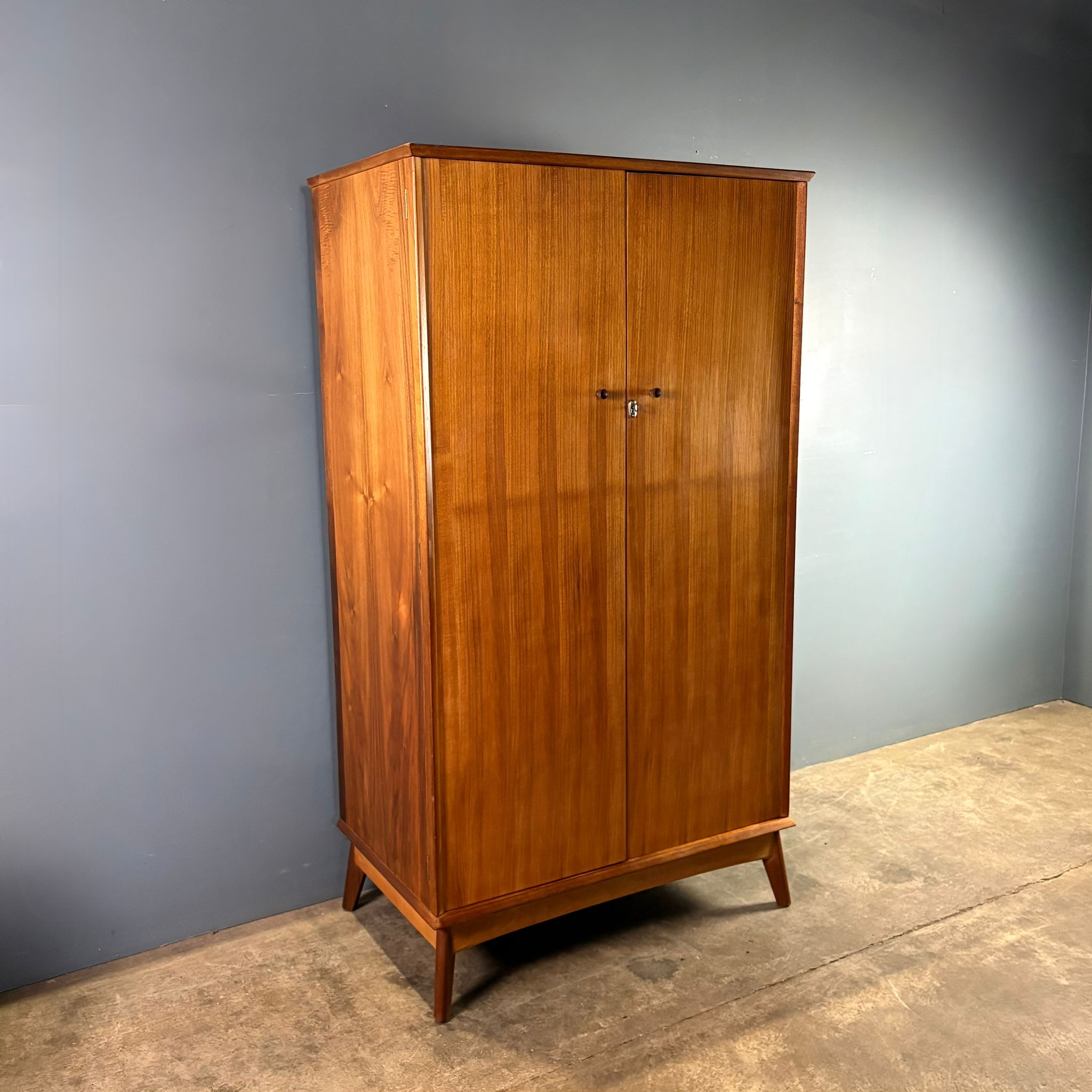 SOLD Alfred Cox Walnut Wardrobe Mid Century Vintage Retro MCM