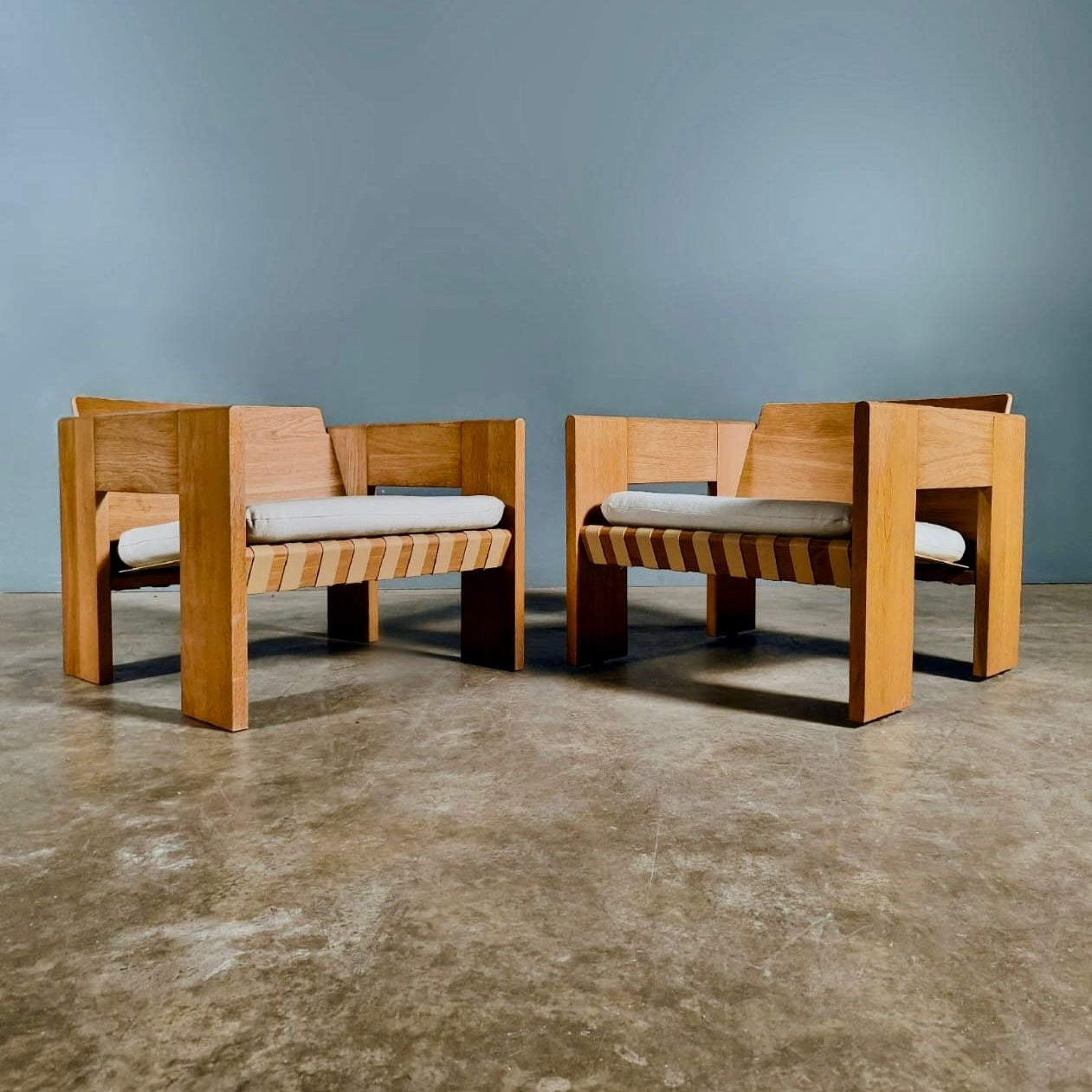 Mid Century Tage Petersen Brutalist Pair Of Armchairs Wendelbo Danish Vintage Retro MCM