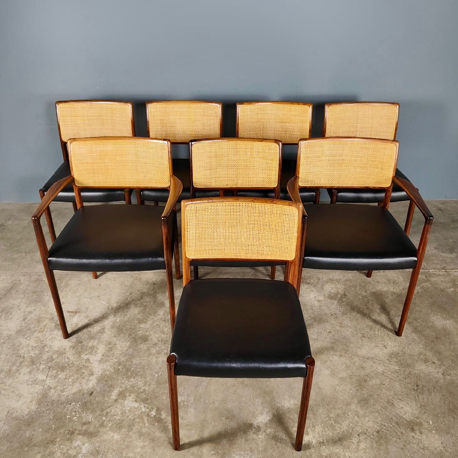 SOLD 8 x Model 80 Dining Chairs By Niels Møller From J.L Møllers Mid Century Vintage Retro