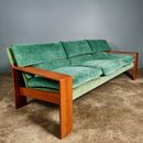 Niels Eilersen Three Seater Green Velvet Danish Sofa Mid Century Vintage Retro MCM