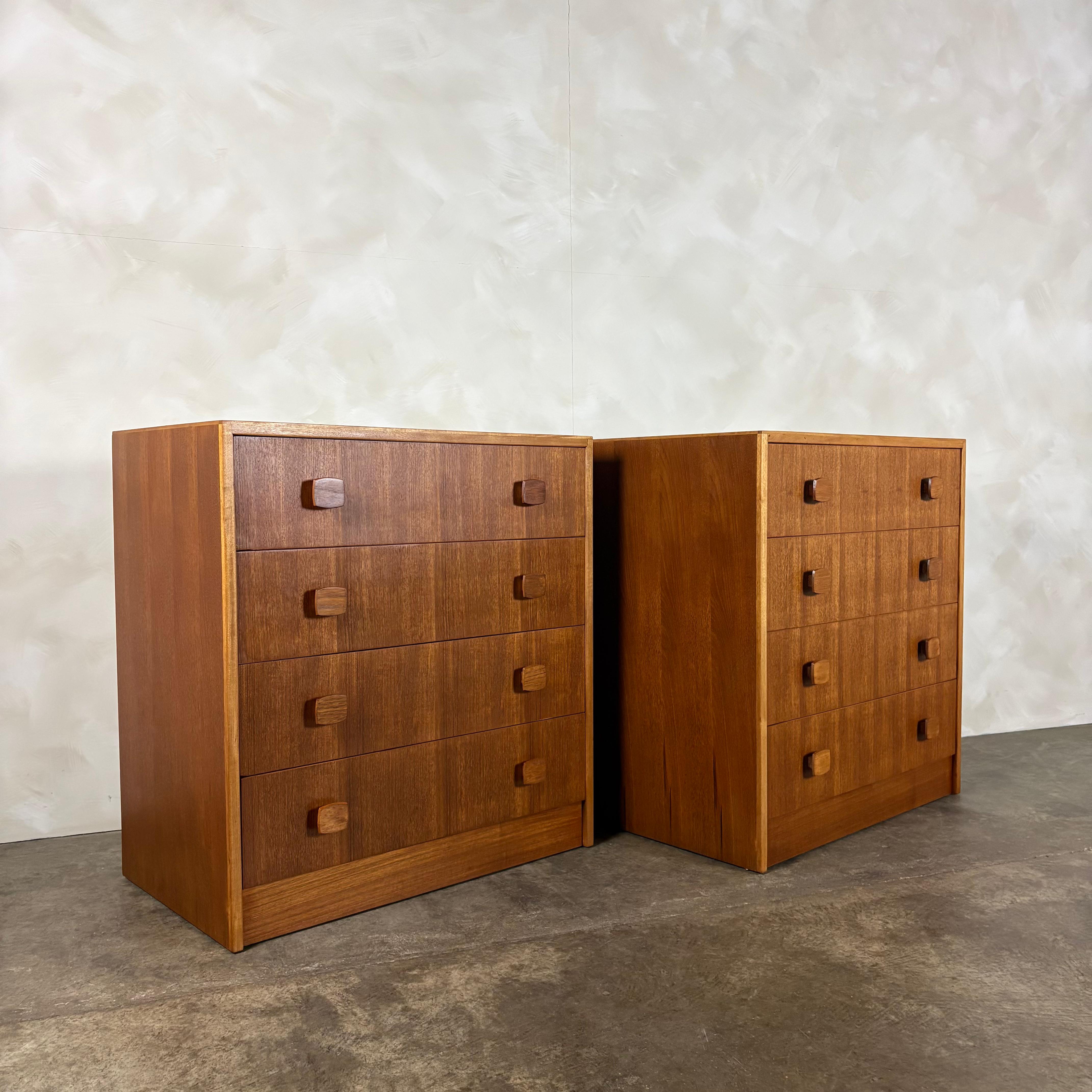 Pair Of Herbert E Gibbs Tall Boy/Chest Of Drawers Mid Century Vintage Retro MCM