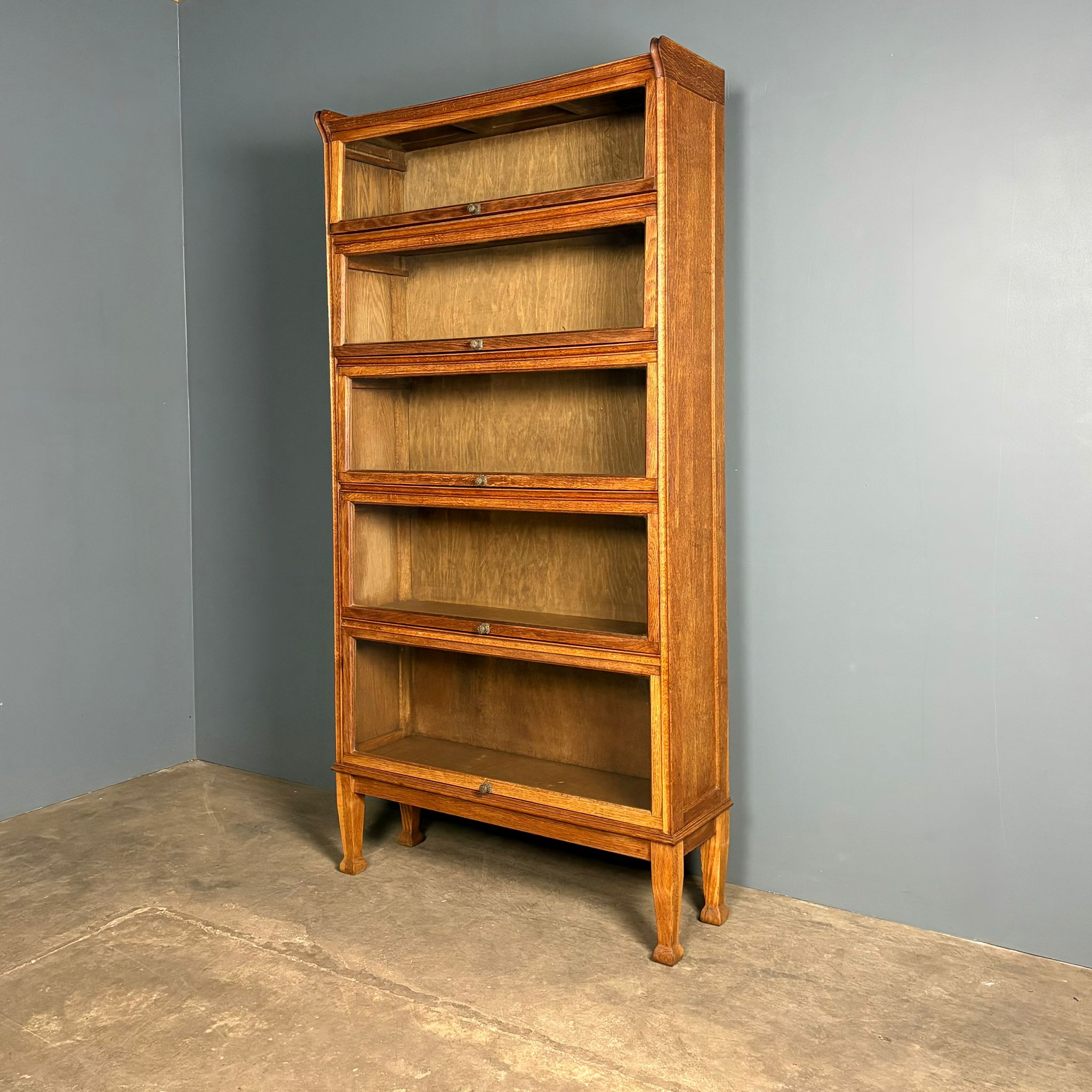 SOLD English Oak Glass Fronted Tall Cabinet/Bookcase Globe Wernicke Style Mid Century Vintage Retro MCM