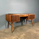 Sligh Lowry American Walnut Tambour Desk and Chair Mid Century Vintage MCM Retro
