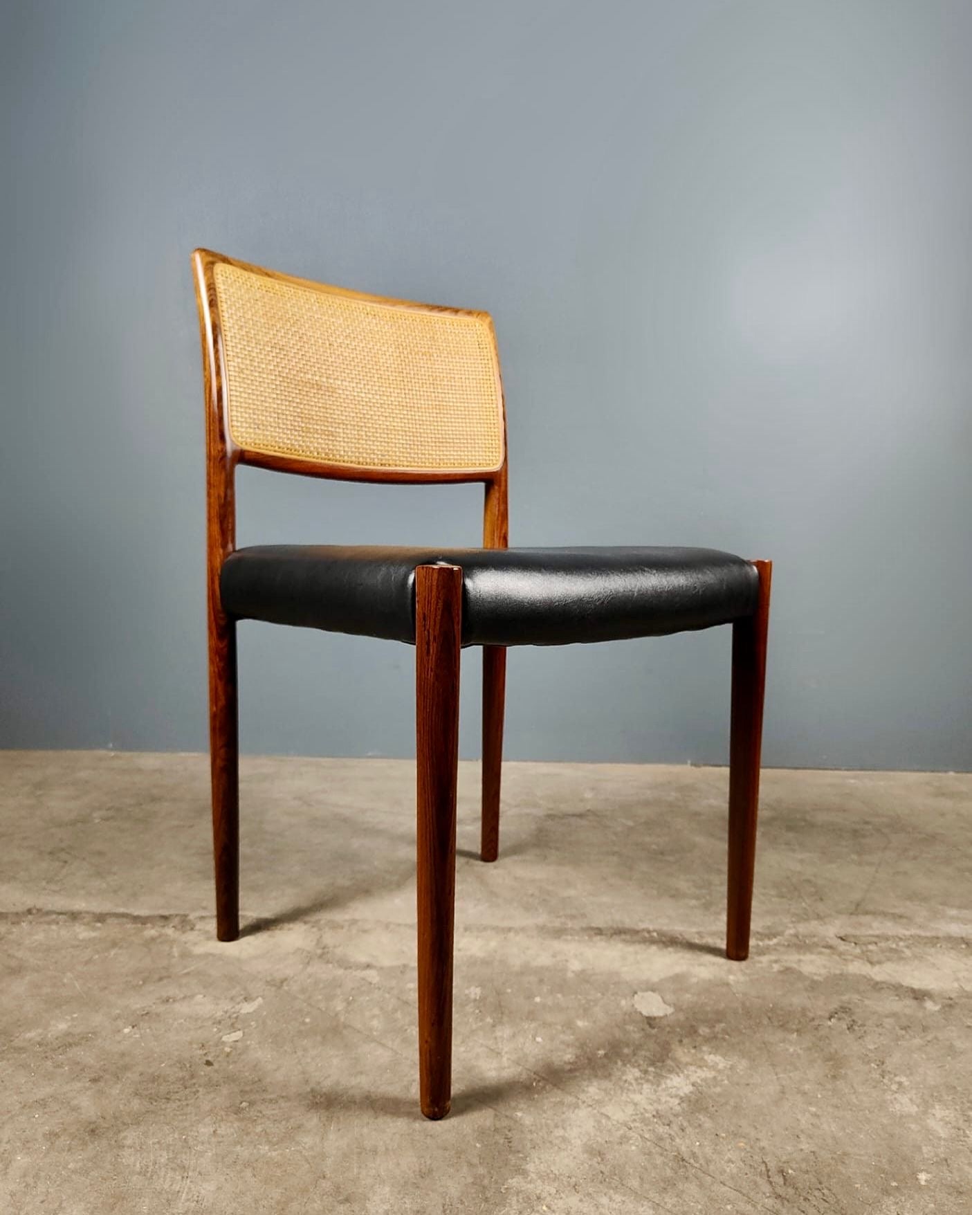 SOLD 8 x Model 80 Dining Chairs By Niels Møller From J.L Møllers Mid Century Vintage Retro