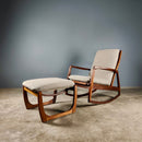 SOLD Mid Century Rocking Lounge Chair & Footstool/Ottoman Vintage Retro MCM