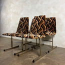 Four Mid Century Pieff Lisse Chrome Geometric Dining Chairs Vintage Retro MCM