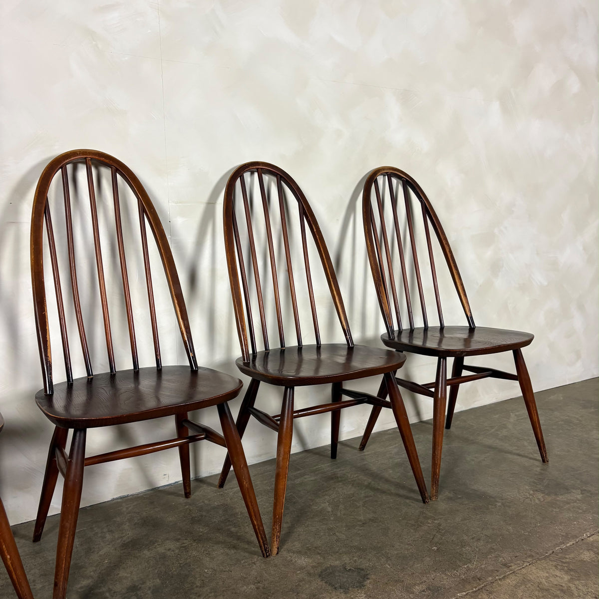 Set Of Four 1960s Ercol Quaker Windsor Dining Chairs Mid Century Vintage Retro MCM