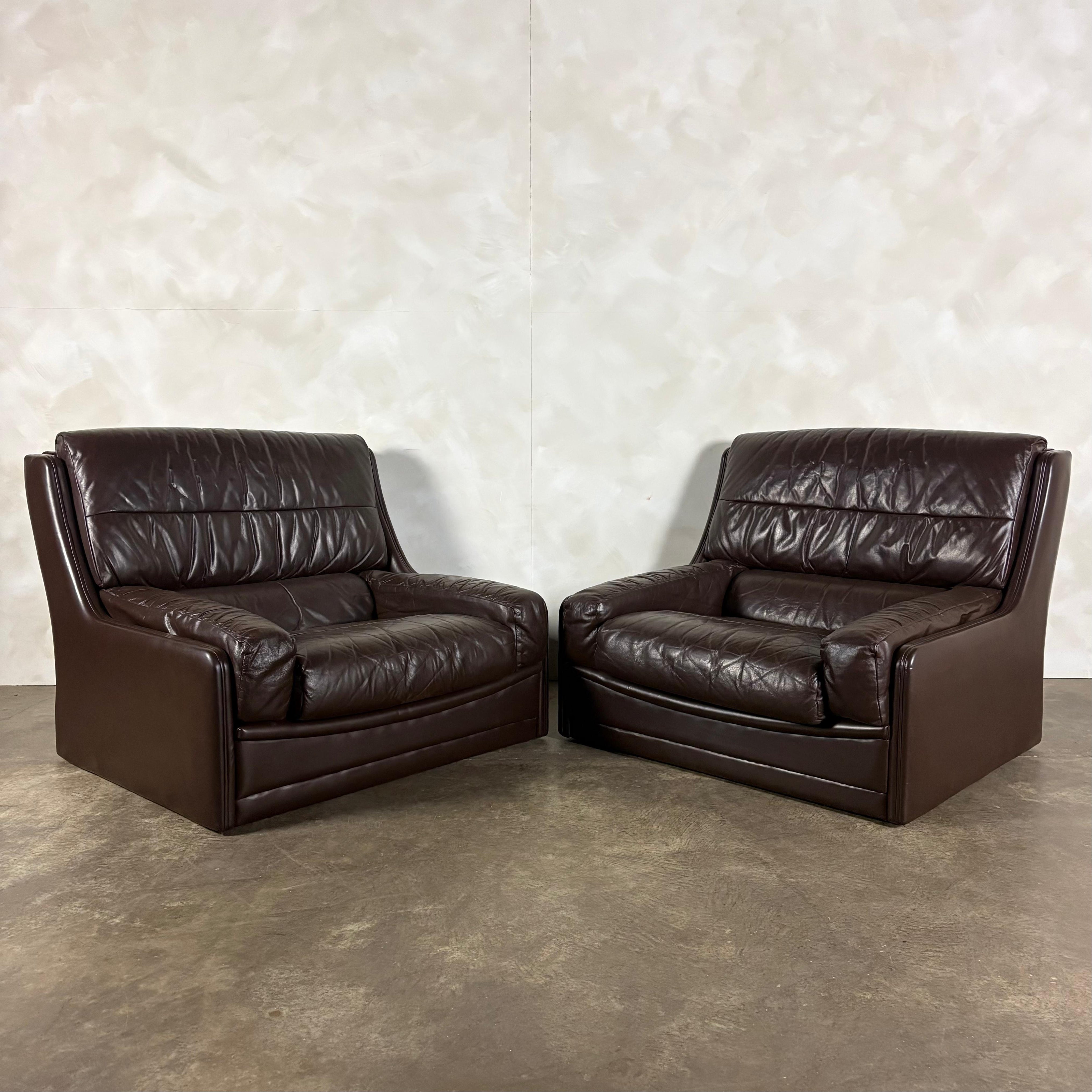 Mid Century Large Brown Leather Armchair Gimson & Slater Vintage Retro MCM