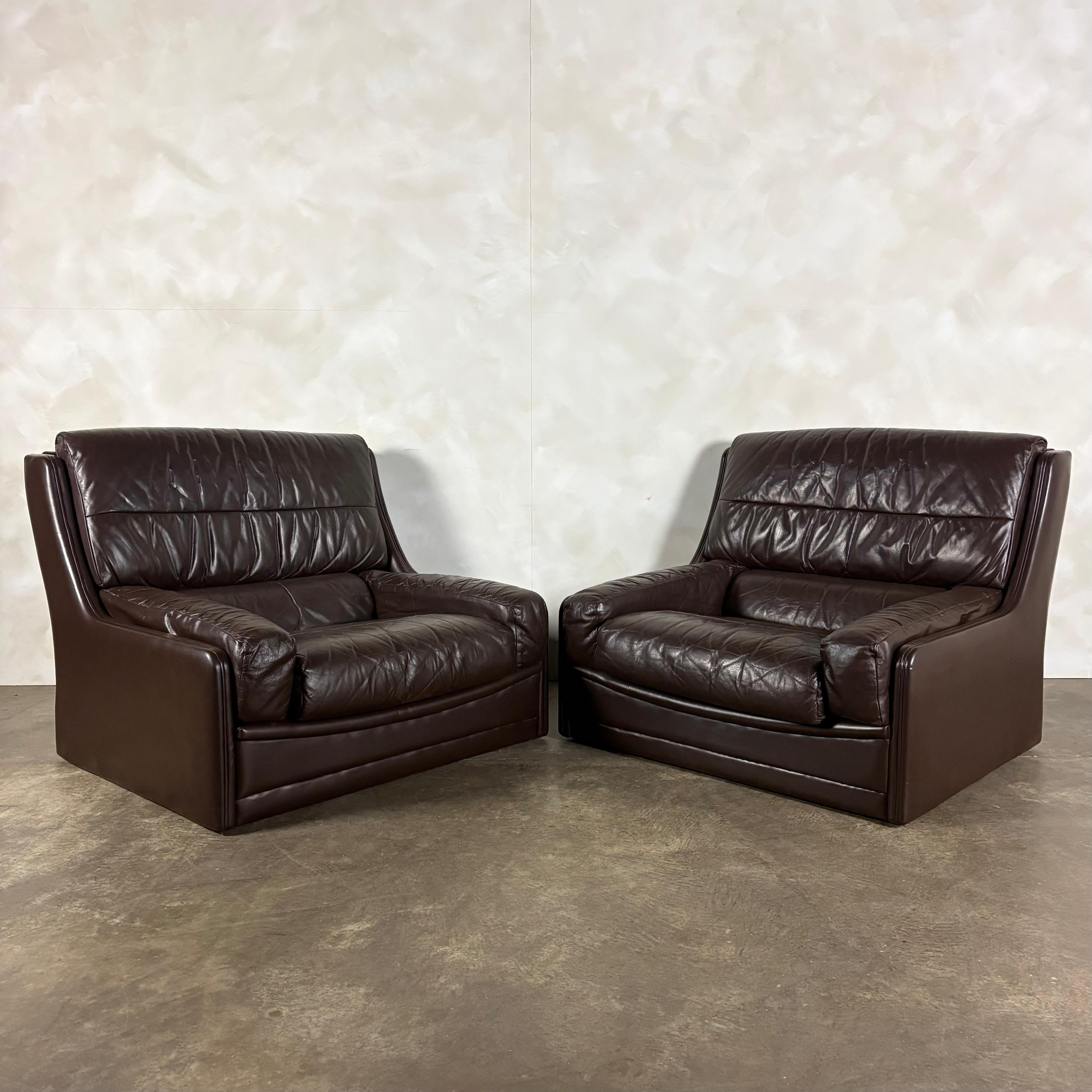 Mid Century Large Brown Leather Armchair Gimson & Slater Vintage Retro MCM