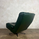Tetrad Nucleus Green Leather Swivel Lounge Chair Mid Century Vintage Retro MCM