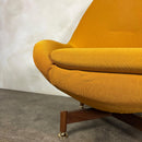 Pair Of Greaves & Thomas Yellow Mustard Egg Swivel Lounge Chairs Mid Century Vintage Retro MCM