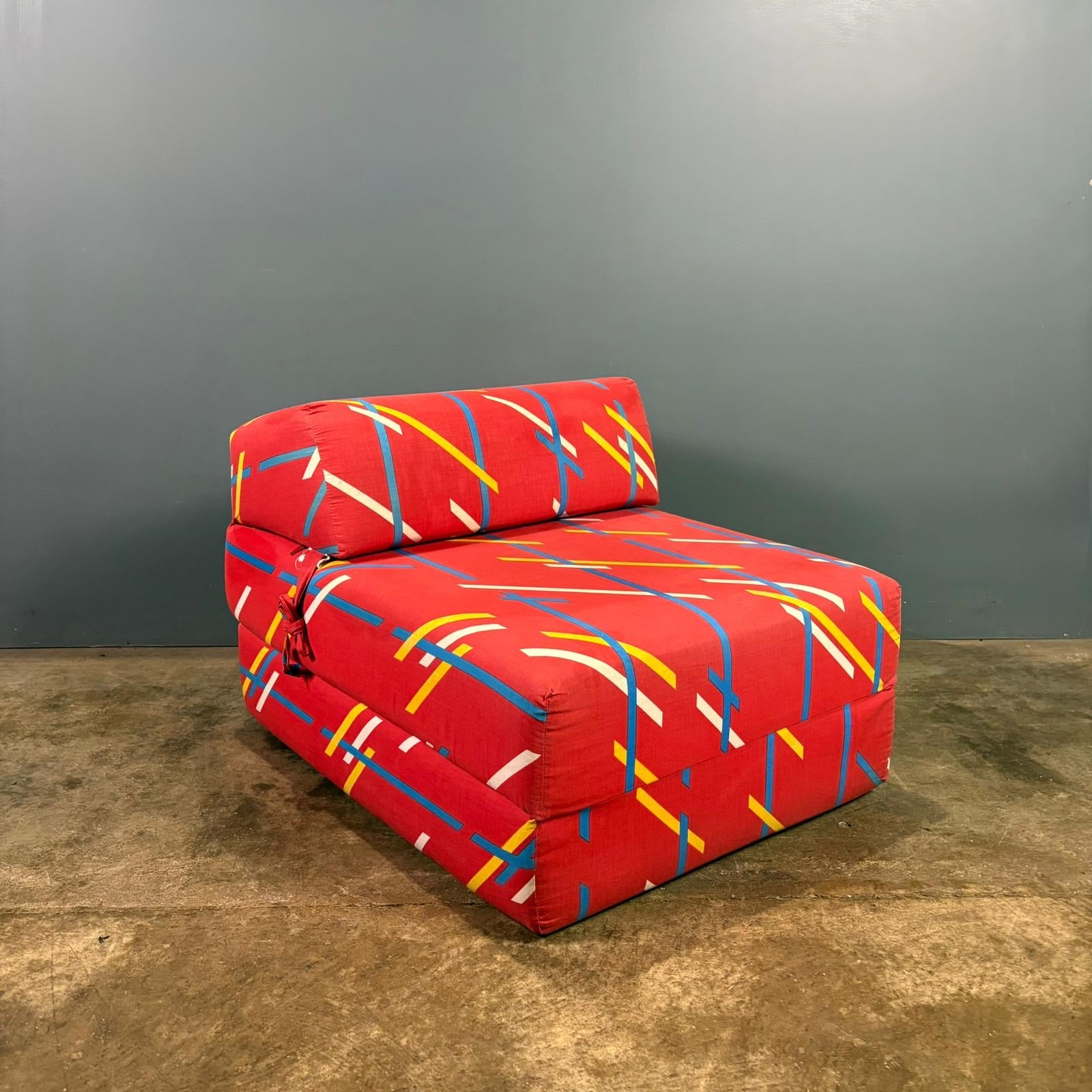 Vintage Chair Z Bed Pull Out Single Folding Bed Mid Century Retro MCM