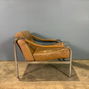 Mid Century Pieff Beta Tan Brown Leather Lounge Chair Vintage Retro MCM