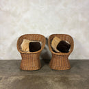 1970s Rattan Sofa & Pair Of Lounge Chairs Mid Century Vintage Retro MCM