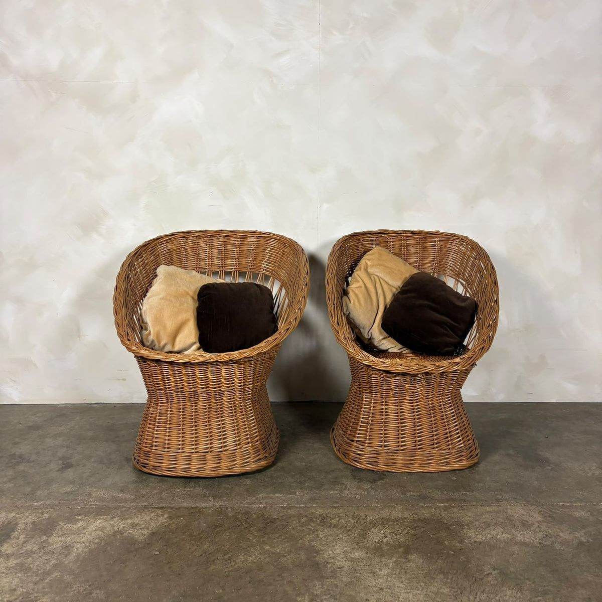 1970s Rattan Sofa & Pair Of Lounge Chairs Mid Century Vintage Retro MCM