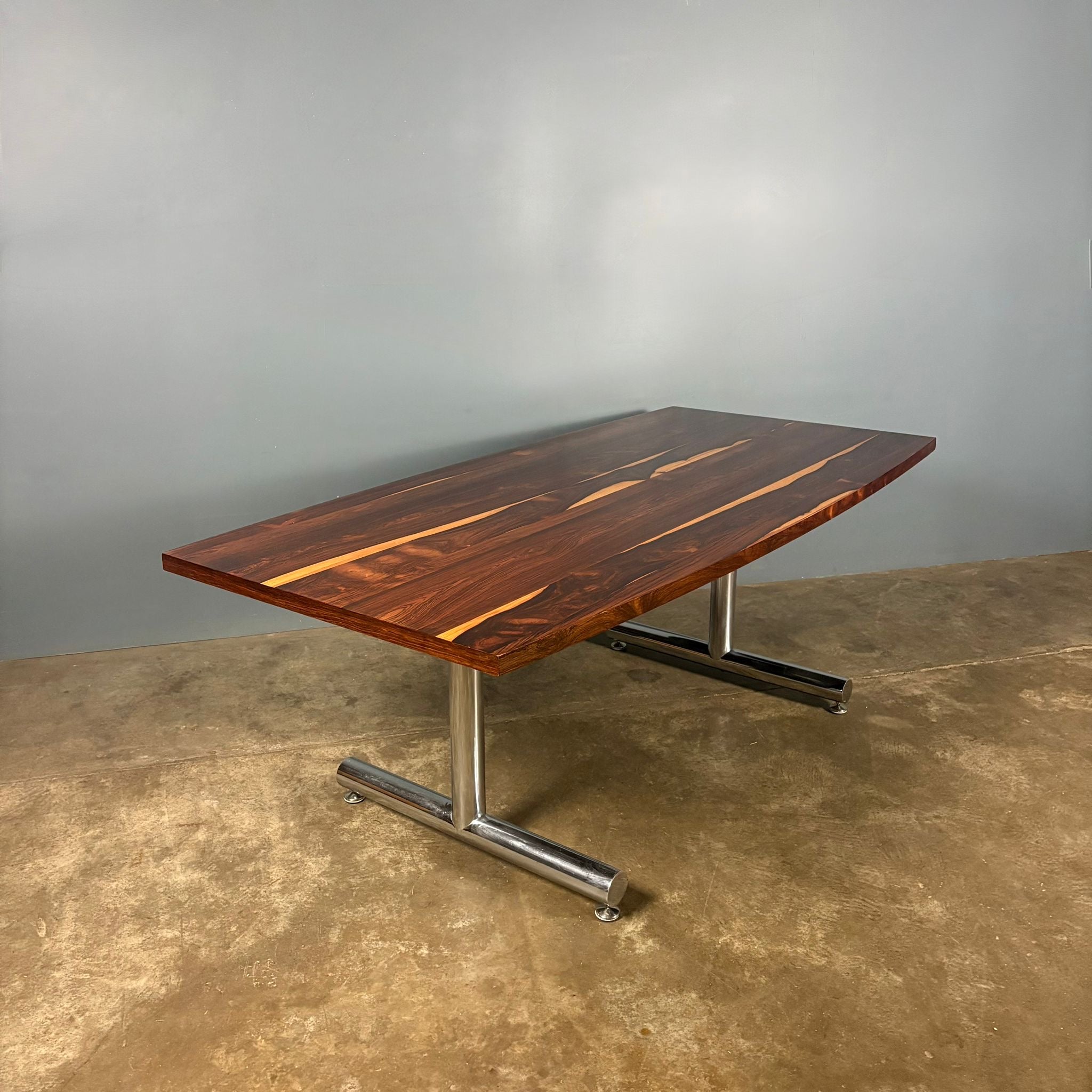 Pieff Eleganza Rosewood & Chrome Dining Table Mid Century Vintage Retro MCM