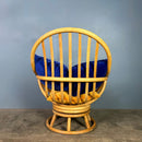 Swivel Lounge Chair Angraves Of Leicester Bamboo Cane Rattan Mid Century Vintage Retro MCM