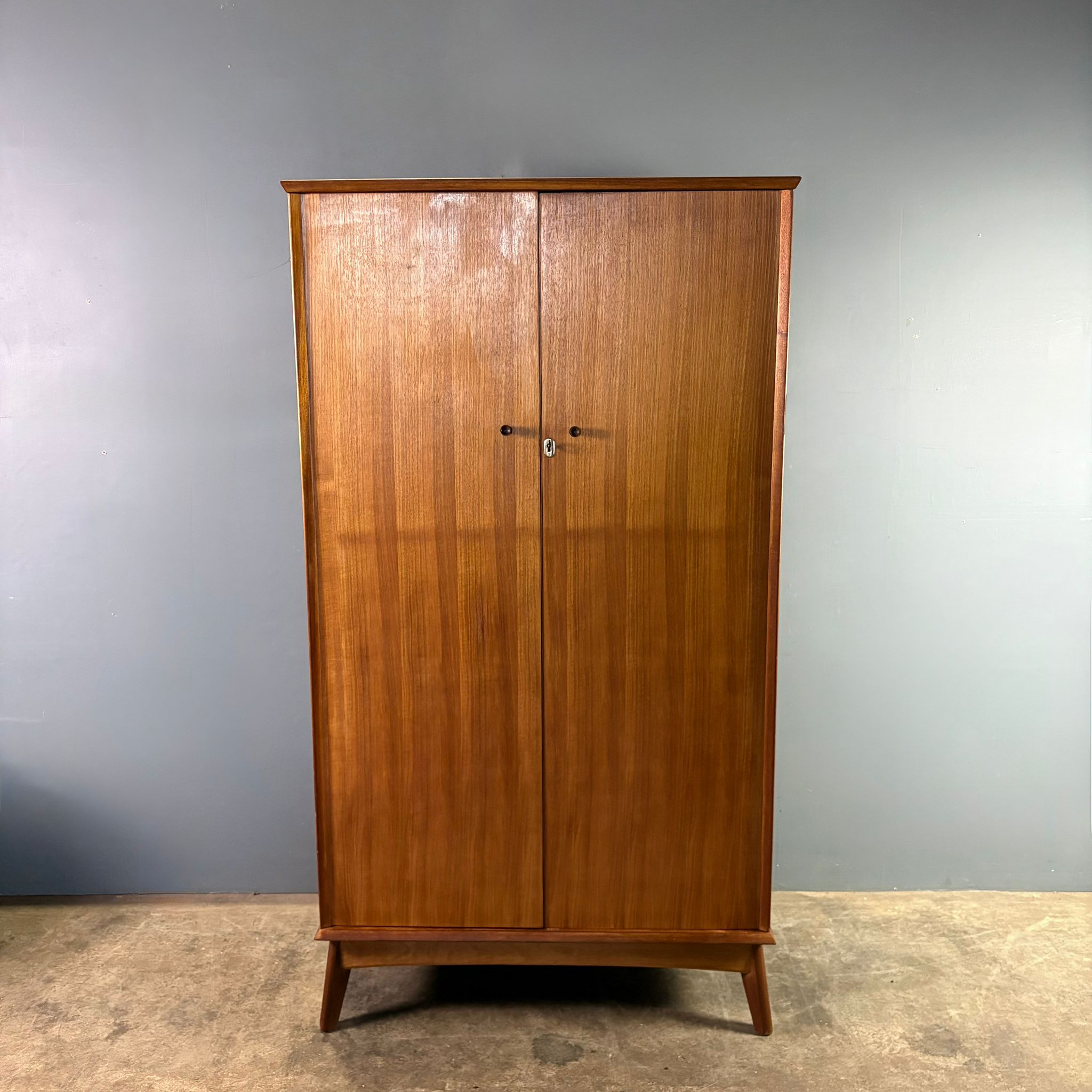 SOLD Alfred Cox Walnut Wardrobe Mid Century Vintage Retro MCM