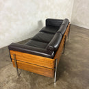 Mid Century Brown Leather Robin Day For Habitat Forum II Three Seater Sofa Vintage Retro MCM