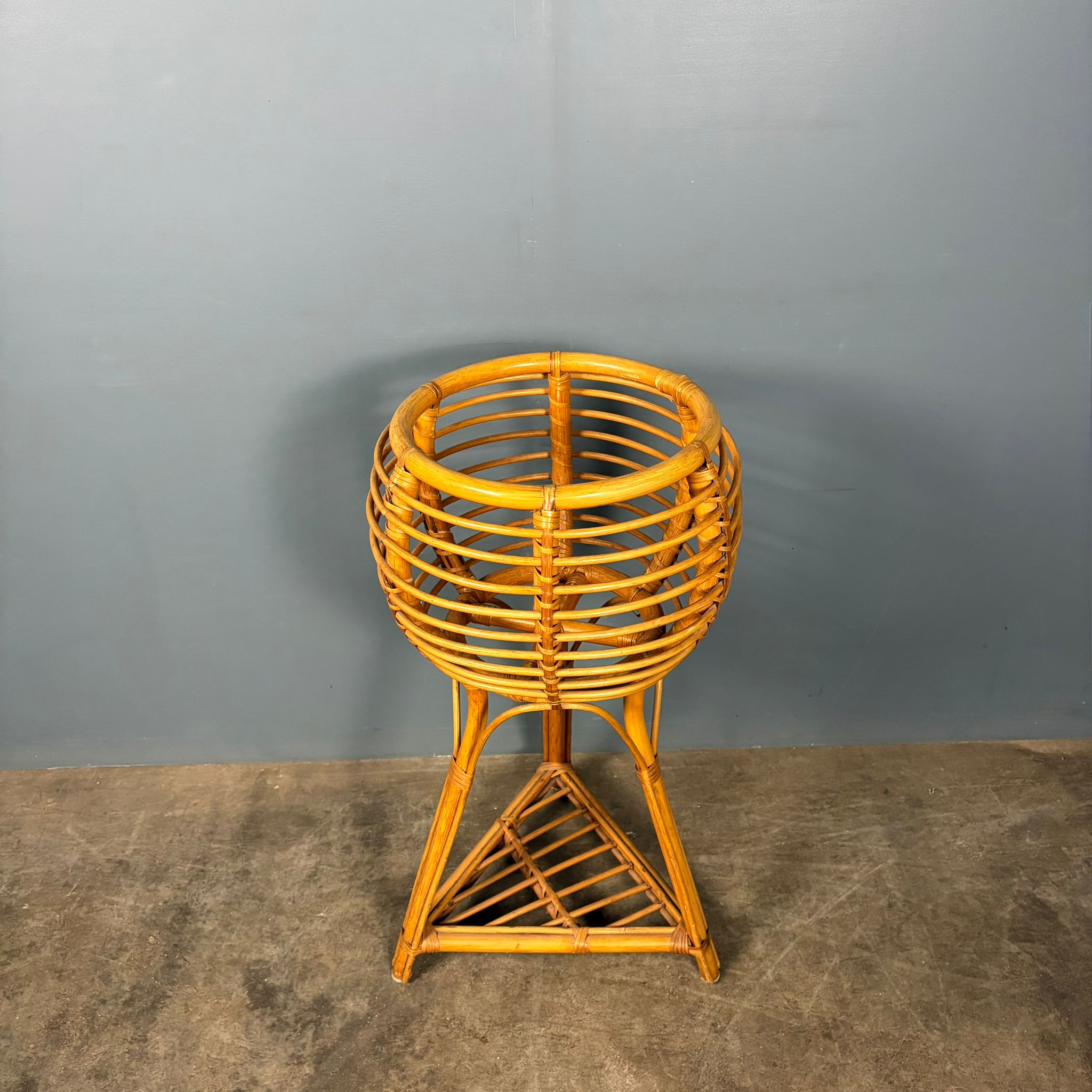 Tall Bamboo Cane Jardinière Planter Mid Century Vintage Retro MCM