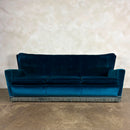 Mid Century Blue Three Seater Sofa Vintage Retro MCM
