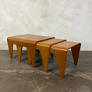 Marcel Breuer For Isokon Set Of Three Bent Beech Plywood Nesting Tables 1960s Mid Century Vintage Retro MCM