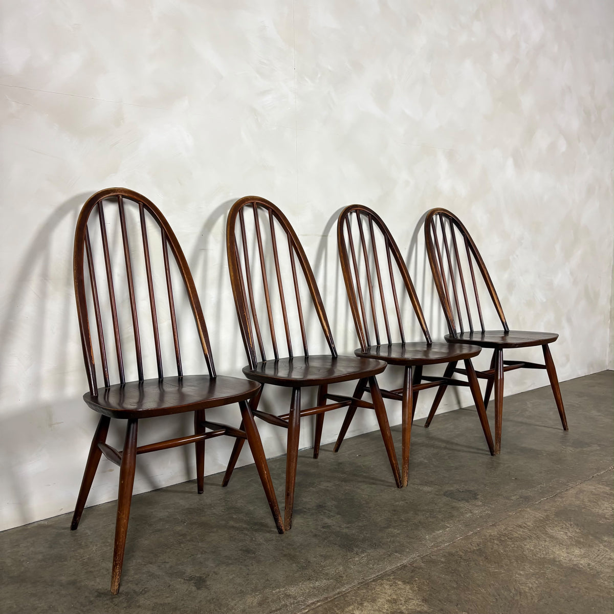 Set Of Four 1960s Ercol Quaker Windsor Dining Chairs Mid Century Vintage Retro MCM