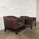 Pair Of Georg Thams Leather Armchairs Grant Møbelfabrik Denmark 1970s Mid Century Vintage Retro MCM