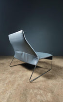 SOLD Patricia Urquiola For B&B Italia Lazy Chair 05 In Blue Grey Leather