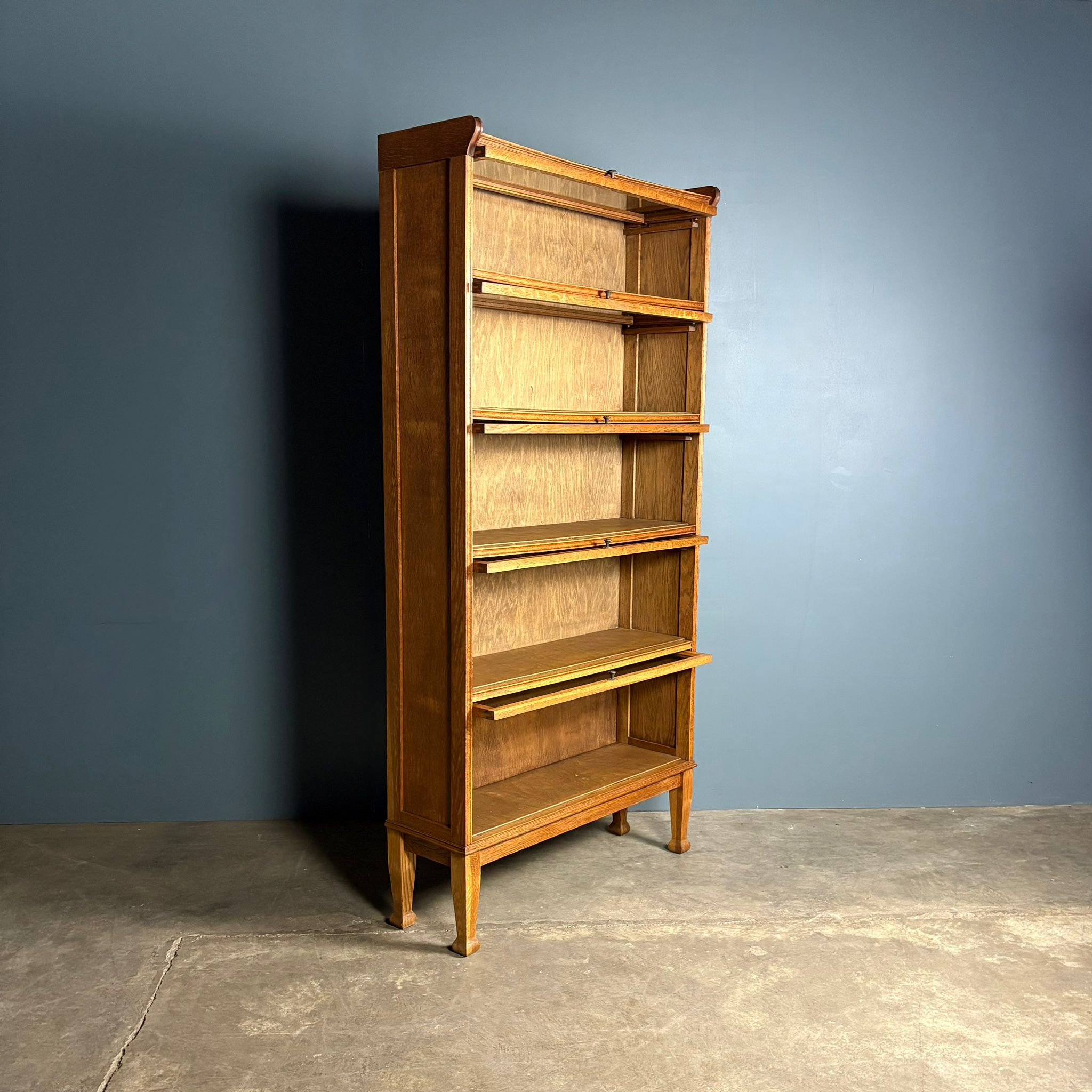 SOLD English Oak Glass Fronted Tall Cabinet/Bookcase Globe Wernicke Style Mid Century Vintage Retro MCM