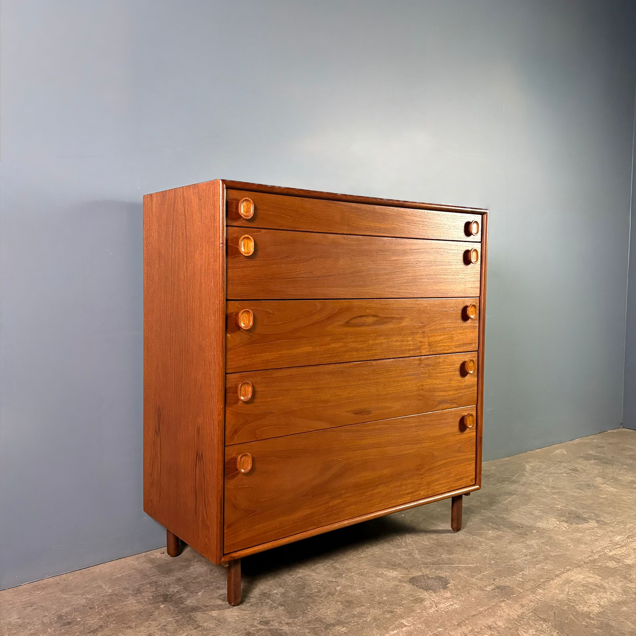 SOLD Mid Century Teak Chest Of Drawers/Tall Boy By Meredew Vintage Retro MCM