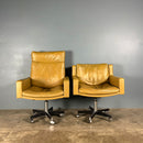 Pair Of ‘His & Her’ Matching Swivel Office Chairs Mid Century Vintage Retro MCM