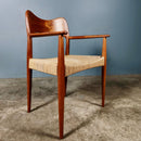 Papercord Danish Carver Dining Chair By Arne Hovmand-Olsen For Mogens Kold Mid Century Vintage Retro MCM