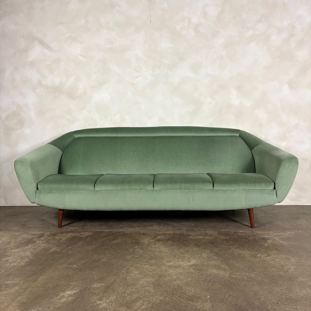 Greaves & Thomas Green Four Seater Sofa Bed Mid Century Vintage Retro MCM