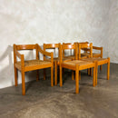 Set Of Six Carimate Rush & Beech Dining Chairs  Vico Magistretti Cassina Habitat Mid Century Vintage Retro MCM