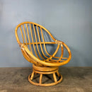 Swivel Lounge Chair Angraves Of Leicester Bamboo Cane Rattan Mid Century Vintage Retro MCM