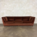SOLD Mid Century G Plan Three Seater Sofa Brown Velvet Simona Vintage Retro MCM