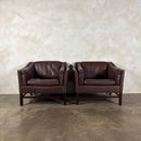 Pair Of Georg Thams Leather Armchairs Grant Møbelfabrik Denmark 1970s Mid Century Vintage Retro MCM
