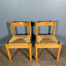 SOLD Pair Of Carimate Rush & Beech Dining Chairs Vico Magistretti Cassina Mid Century Vintage Retro MCM