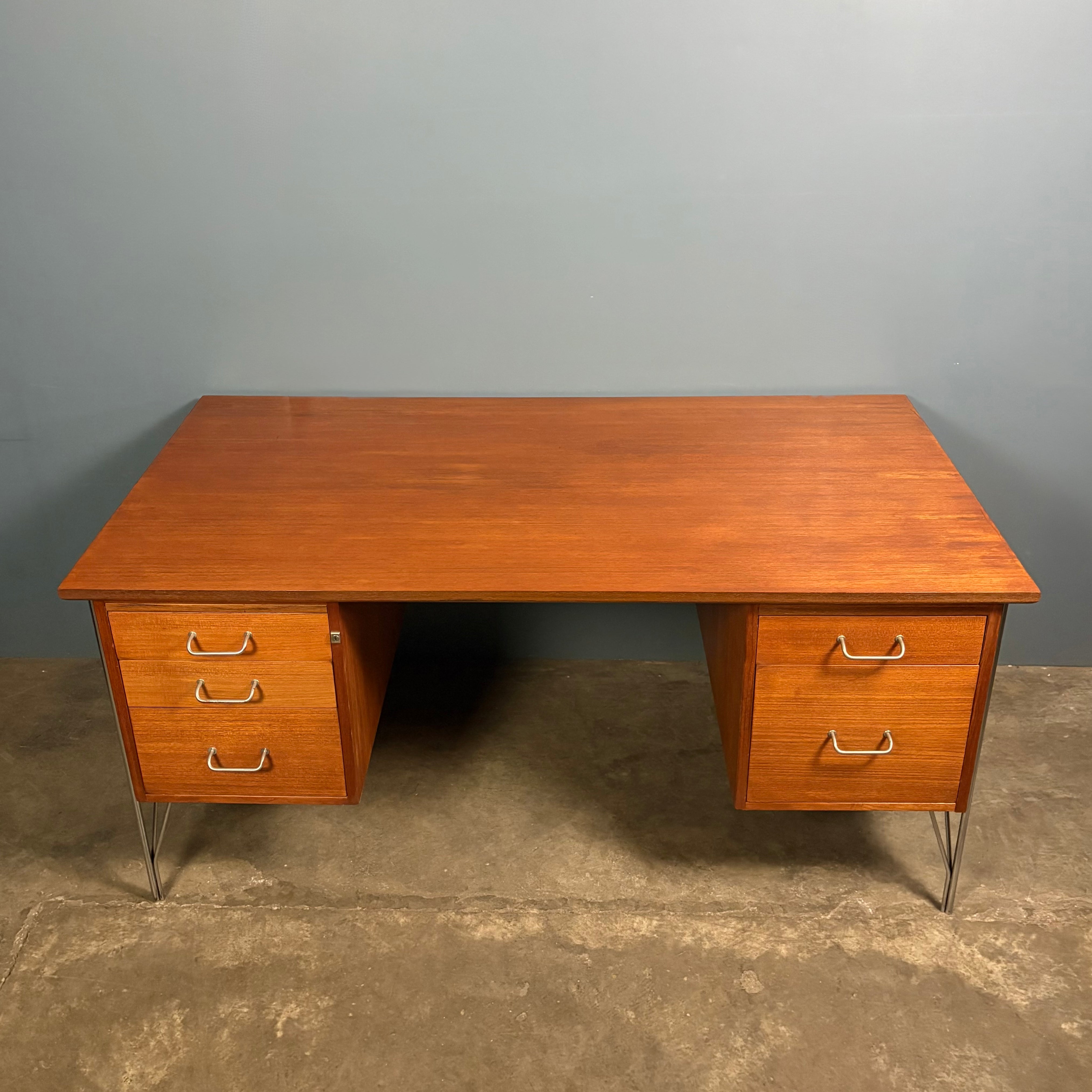 SOLD Danish Teak Desk Heinrich Roepstorff Danflex Mid Century Vintage Retro MCM